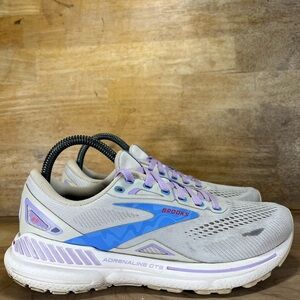 Brooks Adrenaline GTS 23 Womens Size 8.5 (B) Running Shoes Sneakers Cream Blue
